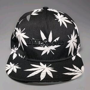 D9 HAT DNINE Reserve Snapback Hat Allover Black Cap Embroidered Logo Adjustable